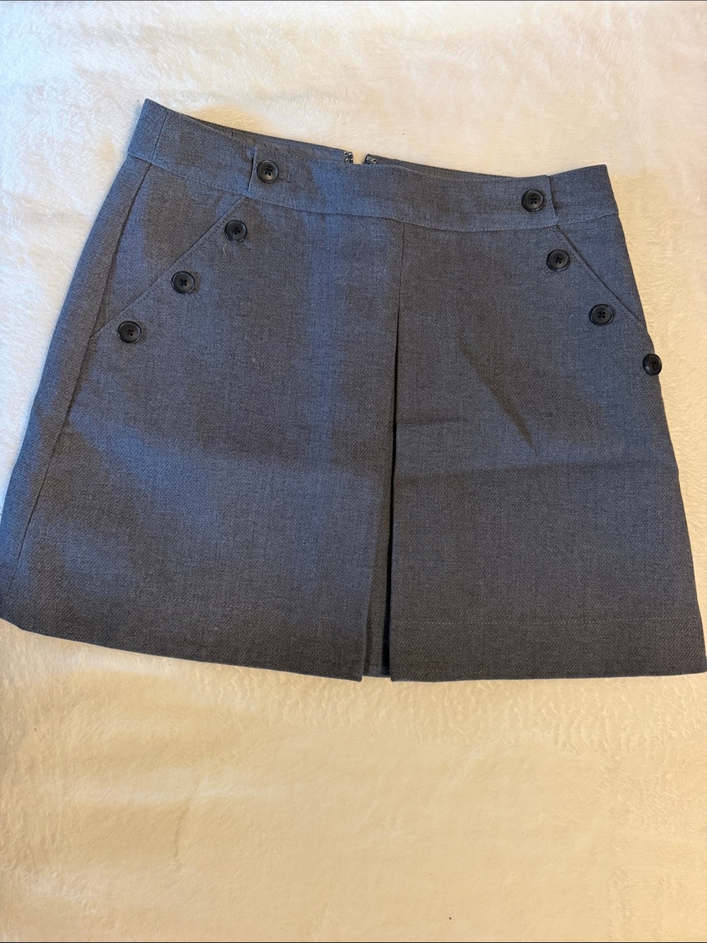 GAP Button-Detail Charcoal Mini Skirt